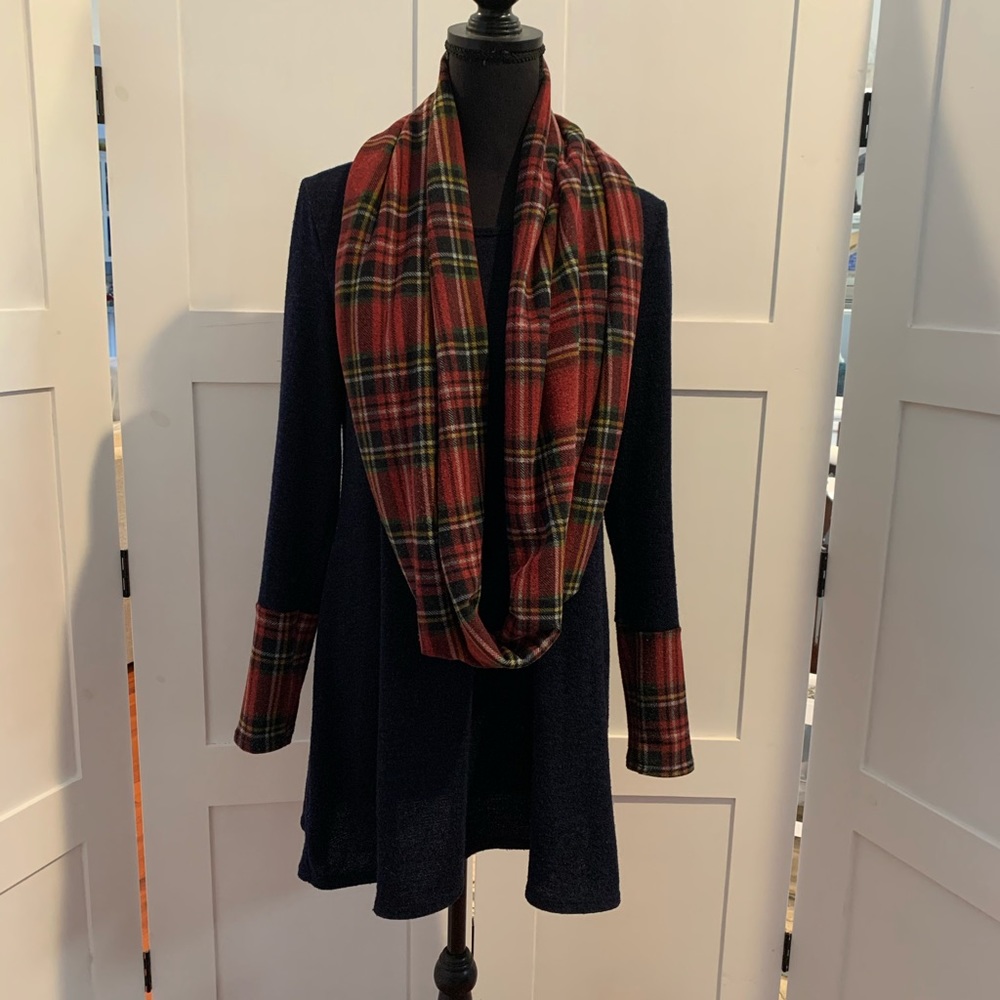 Navy and Plaid tunic